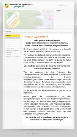 Vorschau der mobilen Webseite www.kleingartenverband-krefeld.de, Stadtverband Krefeld der Kleingärtner e.V.