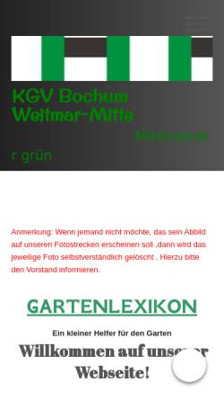 Vorschau der mobilen Webseite www.kgv-bo-weitmar-mitte.de, Kleingartenanlage Bochum-Weitmar-Mitte