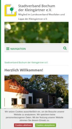 Vorschau der mobilen Webseite www.kgv-bochum.de, Stadtverband Bochum der Kleingärtner e.V.