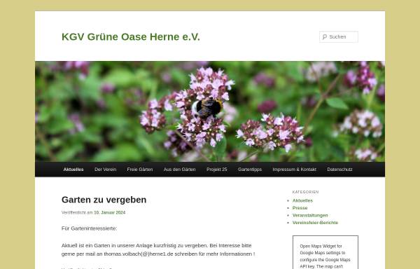Vorschau von www.kgv-gruene-oase.de, Kleingartenverein Grüne Oase Herne e.V.