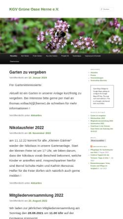 Vorschau der mobilen Webseite www.kgv-gruene-oase.de, Kleingartenverein Grüne Oase Herne e.V.