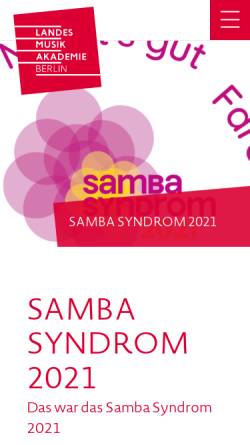 Vorschau der mobilen Webseite www.samba-syndrom.de, Samba Syndrom