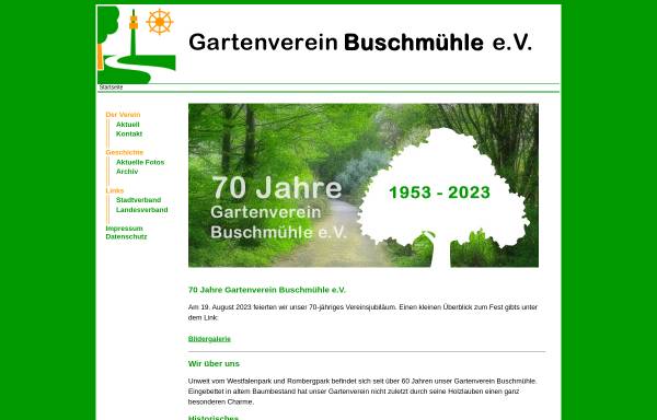 Vorschau von www.gartenverein-buschmuehle.de, Gartenverein Buschmühle e.V.