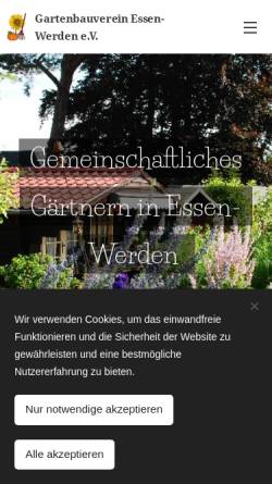 Vorschau der mobilen Webseite www.gartenbauverein-essen-werden.de, Gartenbauverein Essen-Werden e.V.