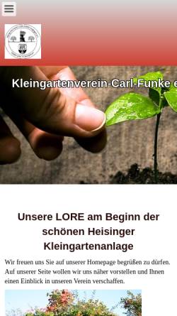 Vorschau der mobilen Webseite www.kleingartenverein-carl-funke.de, Kleingartenverein Carl-Funke e.V.