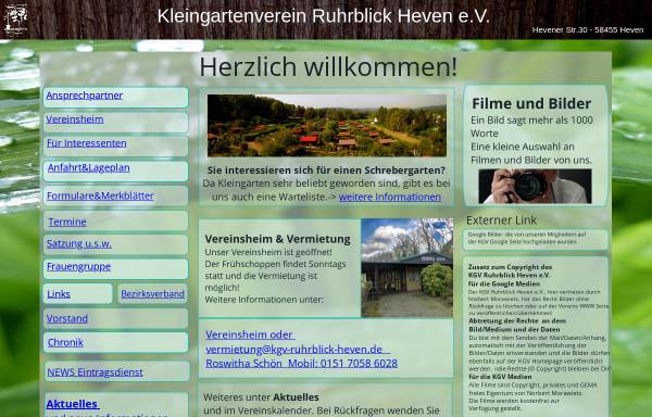 Vorschau von www.ruhrblick-heven.de, Kleingärtnerverein Ruhrblick Heven e.V.