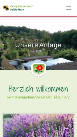 Vorschau der mobilen Webseite www.dahls-hain.de, Kleingärtner-Verein Dahls-Hain e.V.