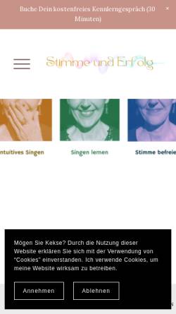 Vorschau der mobilen Webseite www.stimme-und-erfolg.de, Stimme und Erfolg - Stimmbildung, Sprechunterricht, Gesangsunterricht, Atemarbeit, in Berlin