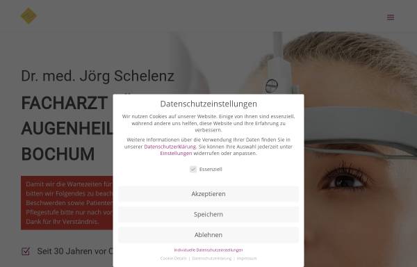 Vorschau von www.augenarzt-bochum.de, Dr.med. Jörg Schelenz