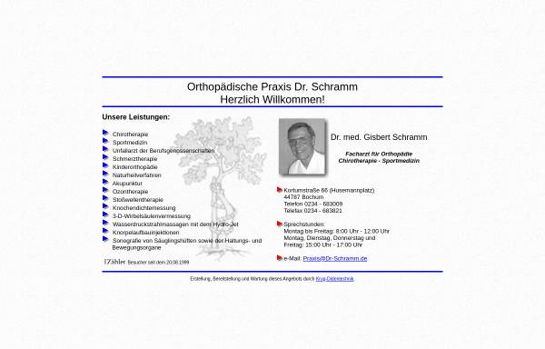 Vorschau von www.dr-schramm.de, Orthopädische Praxis Dr. Schramm