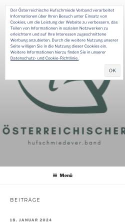 Vorschau der mobilen Webseite www.hufschmiedeverband.at, Österreichischer Hufschmiedeverband