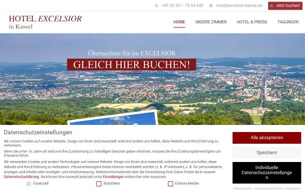 Vorschau von www.excelsior-kassel.de, Hotel Excelsior