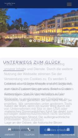 Vorschau der mobilen Webseite www.binz-therme.de, Seehotel Binz-Therme