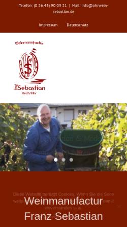 Vorschau der mobilen Webseite ahrwein-sebastian.de, Weinkellerei Franz Sebastian