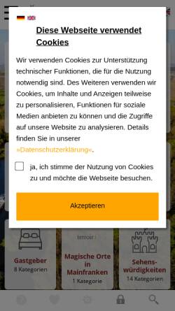 Vorschau der mobilen Webseite www.weinland-franken.de, Weinland-Franken