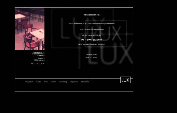 Vorschau von www.lux-es.de, LUX, Gastronomie im Kommunalen Kino