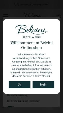 Vorschau der mobilen Webseite www.belvini.de, Belvini GmbH