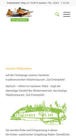 Vorschau der mobilen Webseite gut-entenpfuhl.de, Waldrestaurant 