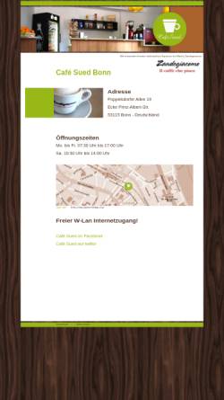 Vorschau der mobilen Webseite www.cafe-sued-bonn.de, Café Sued Bonn