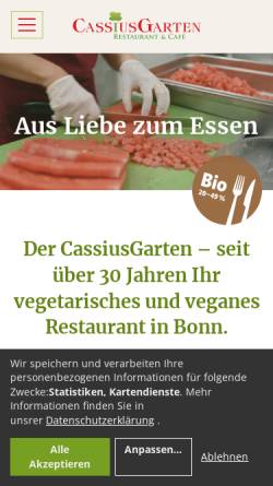 Vorschau der mobilen Webseite www.cassiusgarten.de, Cassius Garten