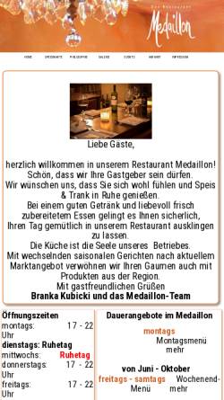 Vorschau der mobilen Webseite www.restaurant-medaillon.de, Restaurant Medaillon