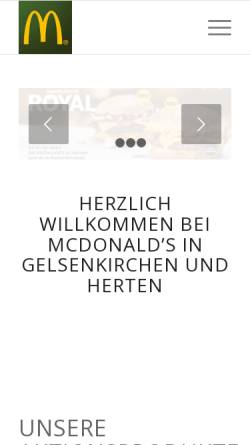 Vorschau der mobilen Webseite www.mcdonalds-gelsenkirchen.de, McDonald's
