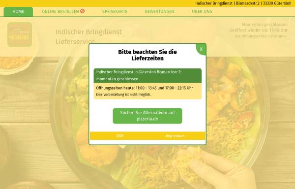 Vorschau von www.indischer-bringdienst.de, Indisches Restaurant Khazana