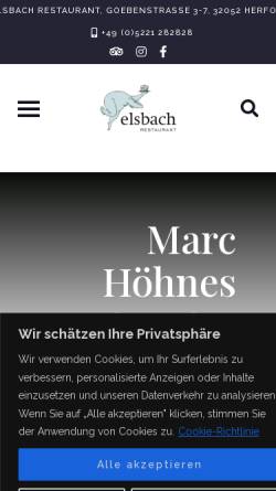Vorschau der mobilen Webseite www.elsbach-restaurant.de, Elsbach Restaurant & Bar