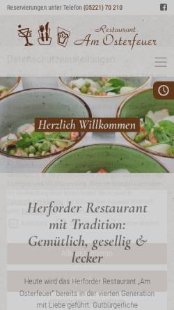 Vorschau der mobilen Webseite am-osterfeuer.de, Restaurant Am Osterfeuer