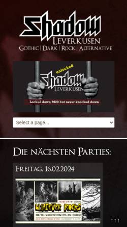 Vorschau der mobilen Webseite www.shadow-lev.de, Discothek Shadow