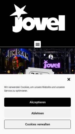 Vorschau der mobilen Webseite www.jovel.de, Jovel GmbH - Music Hall