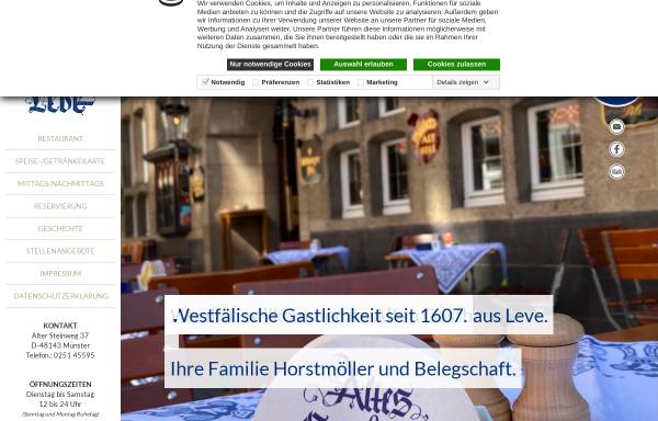 Vorschau von gasthaus-leve.de, Altes Gasthaus Leve