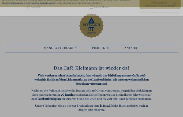 Vorschau von www.konditorkleimann.de, Café Kleimann