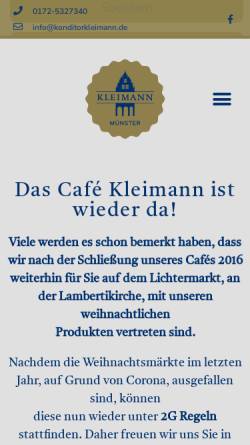 Vorschau der mobilen Webseite www.konditorkleimann.de, Café Kleimann