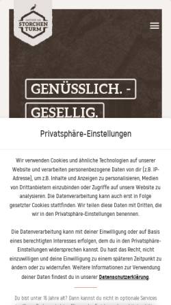 Vorschau der mobilen Webseite www.gasthof-am-storchenturm.de, Gasthaus Storchenturm