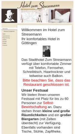 Vorschau der mobilen Webseite www.hotel-stresemann.de, Hotel Zum Stresemann