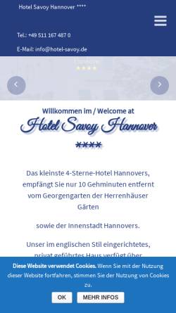 Vorschau der mobilen Webseite www.hotel-savoy.de, Hotel Savoy