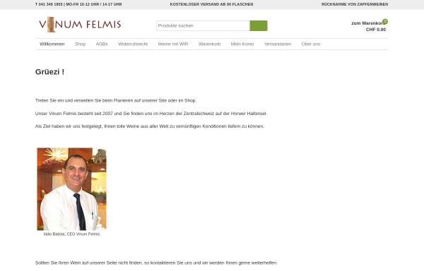 Vorschau von vinum-felmis.ch, Vinum Felmis GmbH