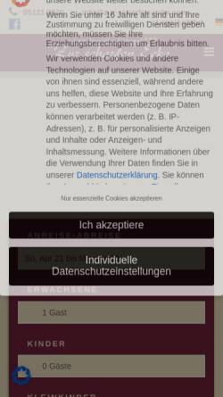 Vorschau der mobilen Webseite www.zur-scharfen-ecke.com, Landgasthof Zur scharfen Ecke