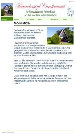 Vorschau der mobilen Webseite nurdachhaus-carolinensiel.de, Ferienhaus Bienzeisler