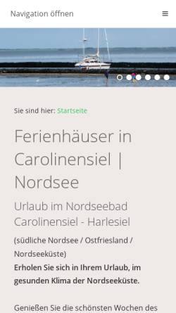 Vorschau der mobilen Webseite www.landgrebe-nordseekueste.de, Ferienhaus Sonnenblume und Seestern