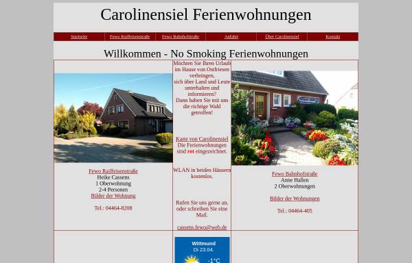 Vorschau von www.carolinensiel-urlaub.de, Ferienwohnung in Carolinensiel