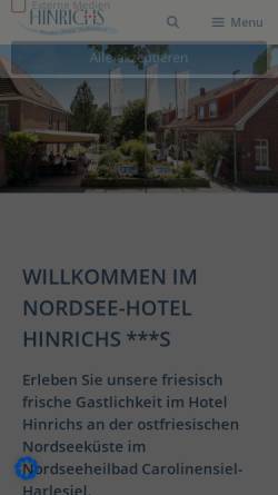 Vorschau der mobilen Webseite www.gaestehaus-hinrichs.de, Gästehaus Hinrichs