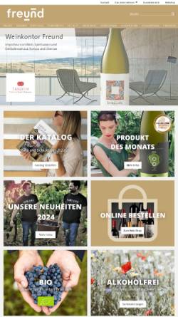 Vorschau der mobilen Webseite www.weinkontor-freund.de, Weinkontor Freund GmbH