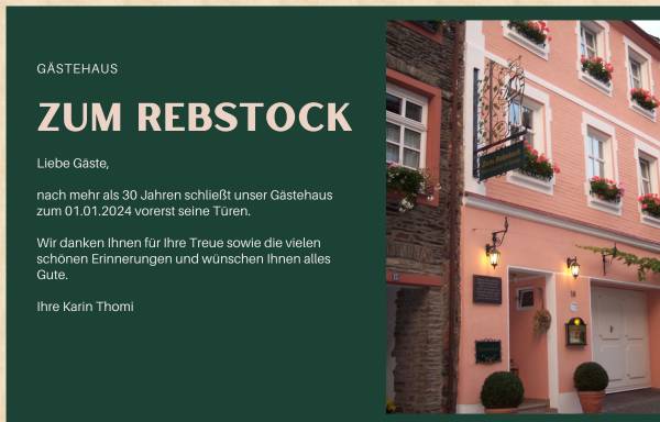Vorschau von www.gaestehaus-zum-rebstock.de, Gästehaus Zum Rebstock