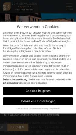 Vorschau der mobilen Webseite zum-kurfuersten.de, Hotel zum Kurfürsten
