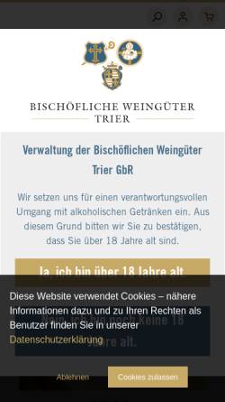 Vorschau der mobilen Webseite shop.bischoeflicheweingueter.de, Bischöfliche Weingüter Trier
