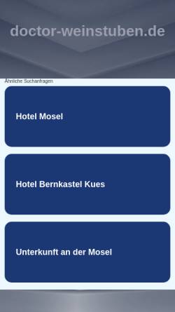 Vorschau der mobilen Webseite www.doctor-weinstuben.de, Hotel-Restaurant Doctor Weinstuben