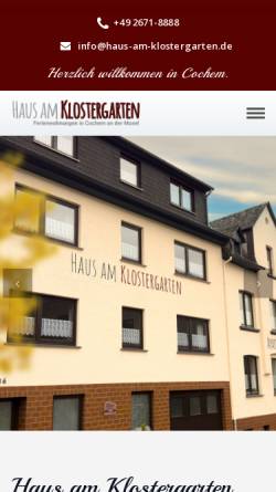 Vorschau der mobilen Webseite www.haus-am-klostergarten.de, Am Klostergarten