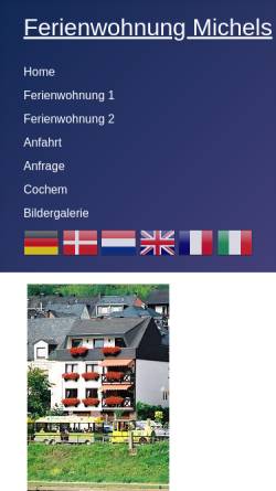 Vorschau der mobilen Webseite www.ferienwohnung-michels.de, Ferienwohnungen Michels